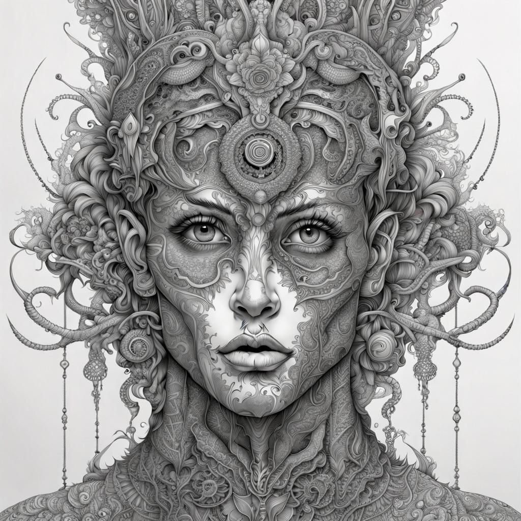 Freak Line art insanely intricate and meticulously detailed