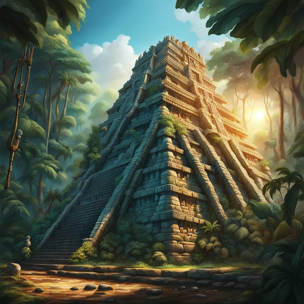Mayan temple in the jungle