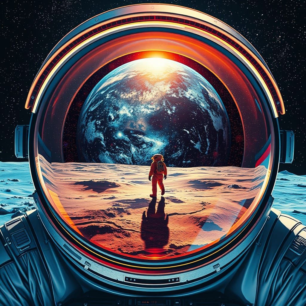 Astronaut looking at earth  by @Masaya