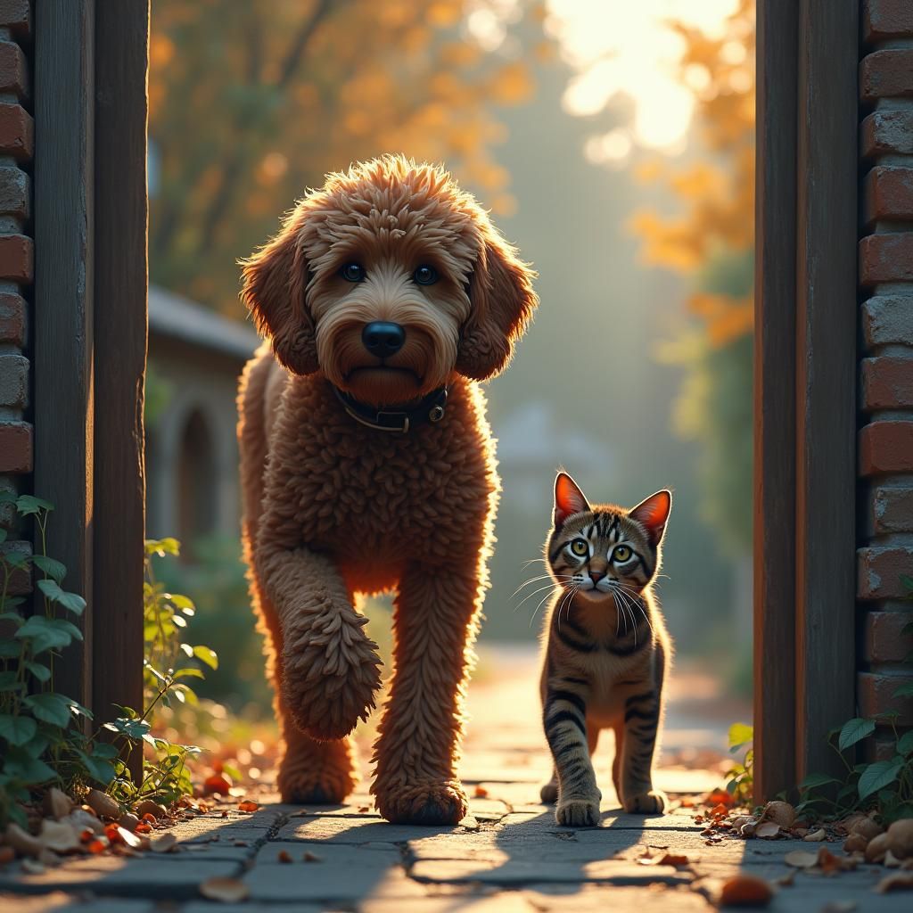 Jesse and Snuggles off on their daily adventure BFF
