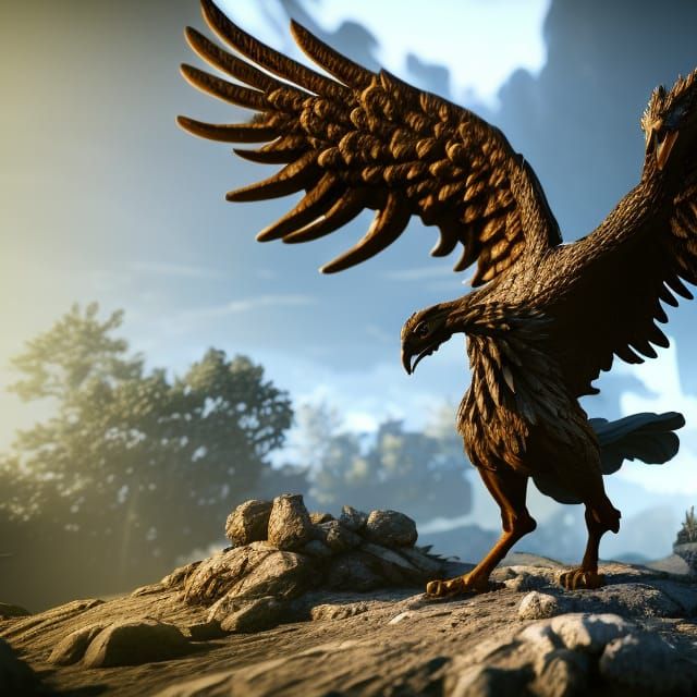 majestic griffin 8k resolution concept art dynamic lighting Unreal