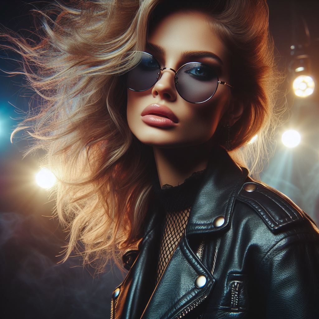 80's Rock girl in leather