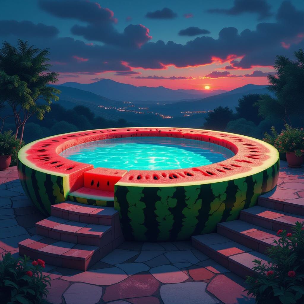 Surreal Watermelon Pool at Twilight