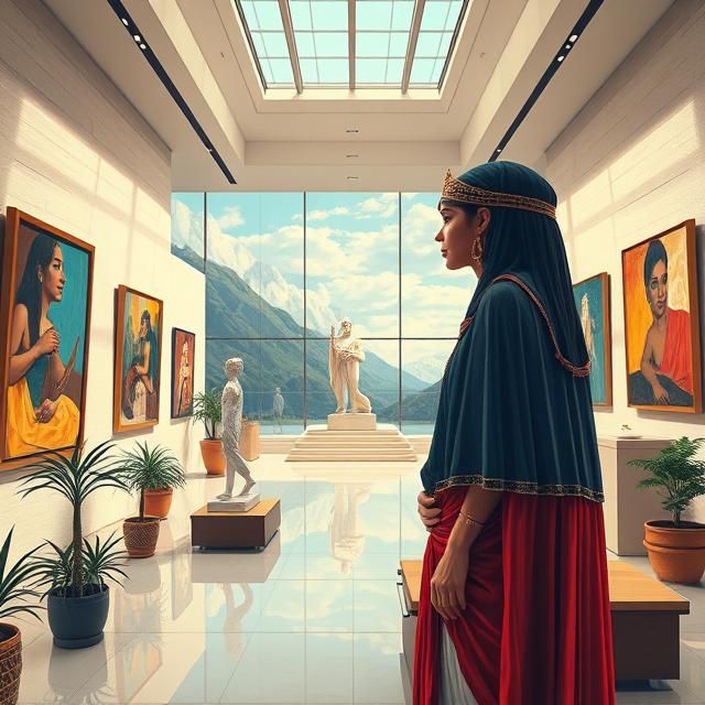👑🏛️ Cleopatra in Art Museum For today's "Time Travel" challenge, Cleopatra in modern art museum  : Cleopatra, the last...