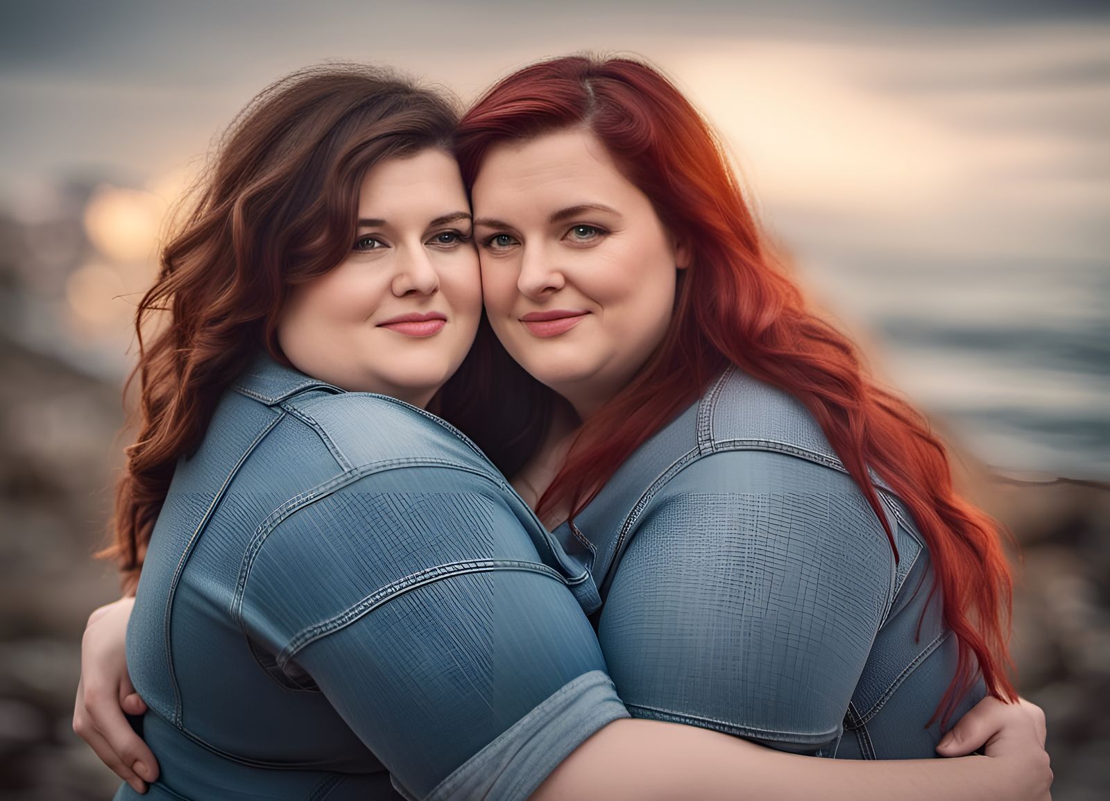 Beautiful Curvy Lesbian Couple Ai Generated Artwork Nightcafe Creator