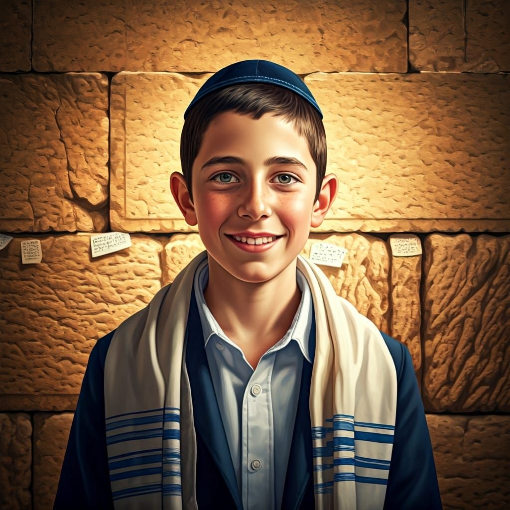 Boy's Radiant Smile at Jerusalem Western Wall