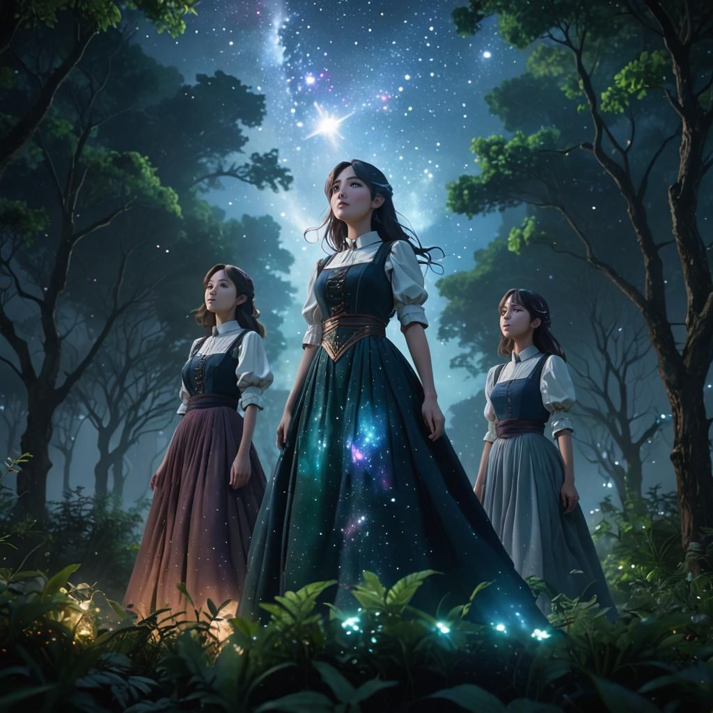 Celestial stained glass. Close-up. A beaded, glowing, mystical entity in a dark, star-filled universe.