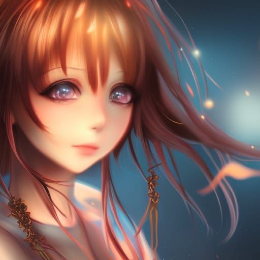 Cute and attractive anime girl
