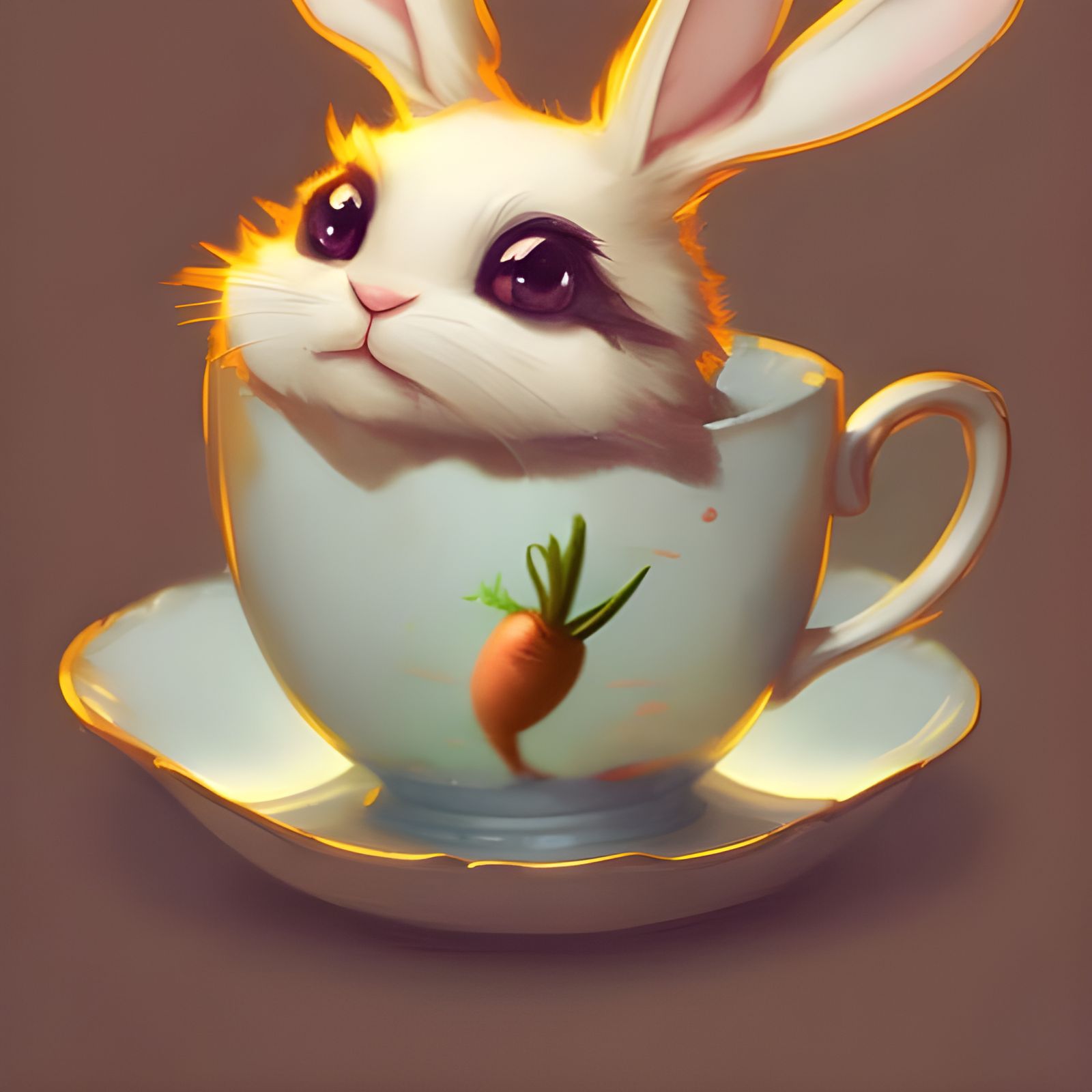 Cute rabbit 🐰 in Teacups - AI Generated Artwork - NightCafe Creator