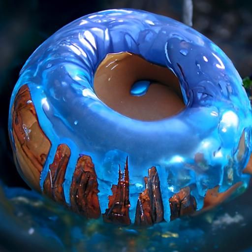delicious blue glazed donut