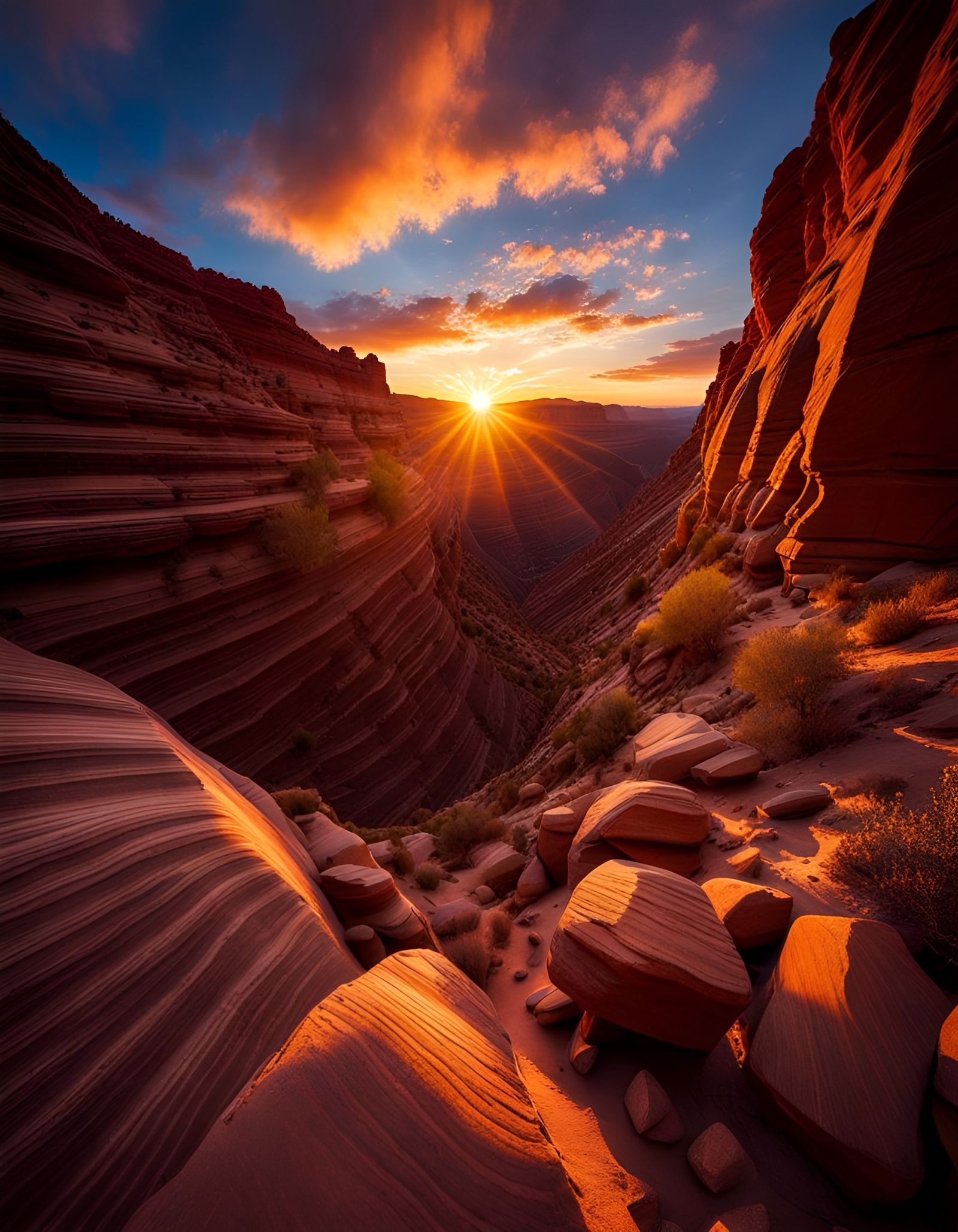 Desert Canyon Sunset  by @ing
