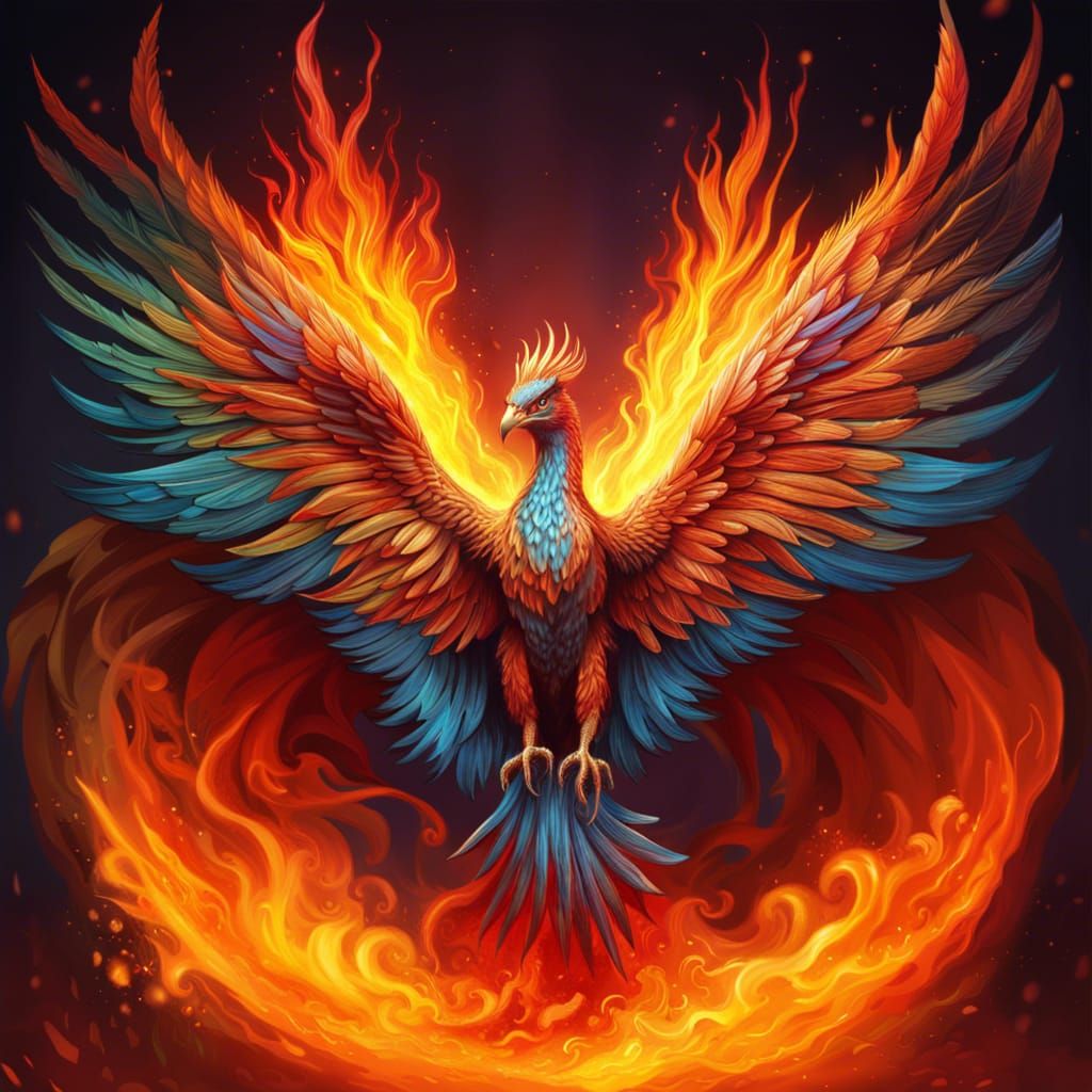 Phoenix, on fire - AI Generated Artwork - NightCafe Creator