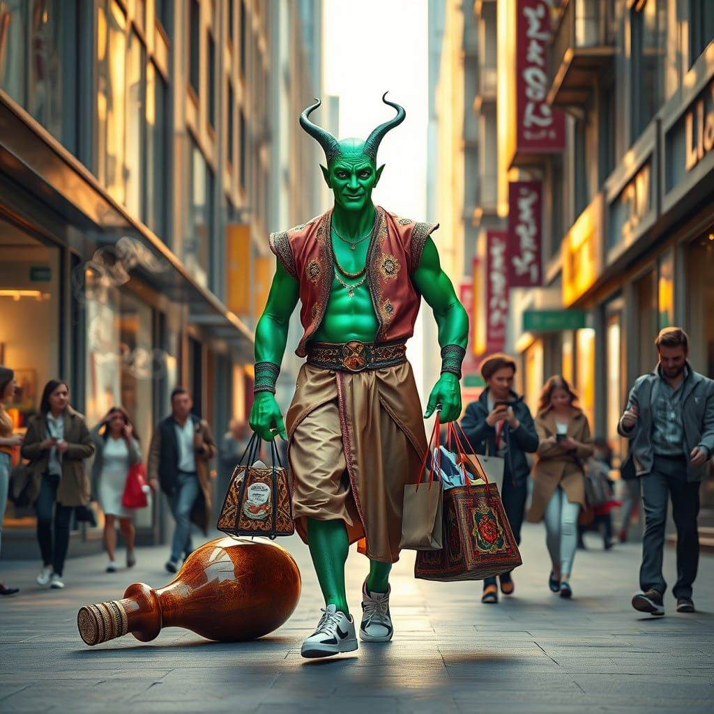 A jinn on a shopping tour   by @Sabine