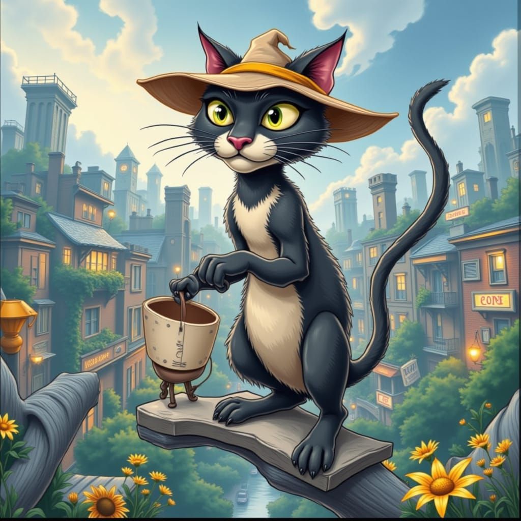 <lora:Flux Caricature:1.0>cat