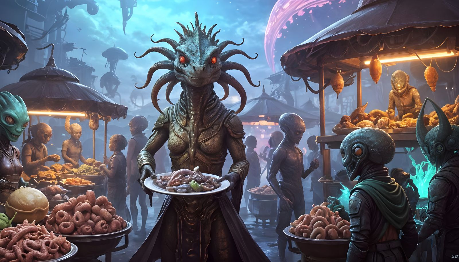 Alien Market 2  by @Superbear