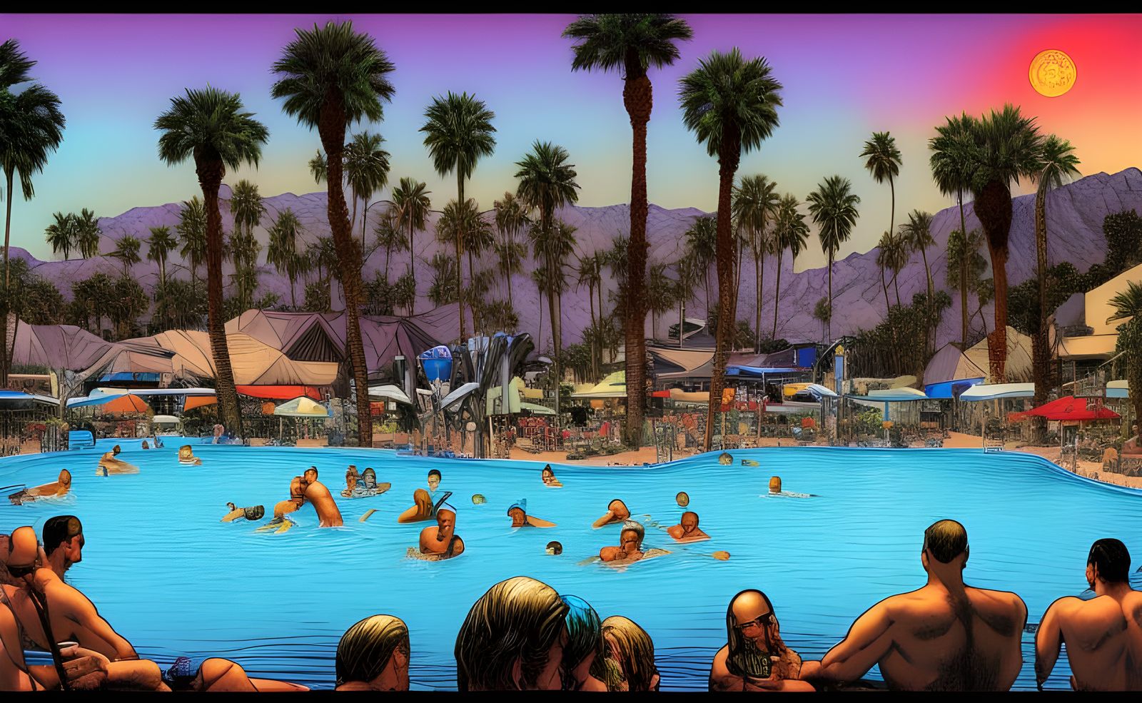 Palm Springs Pool Party AI Generated Artwork NightCafe Creator