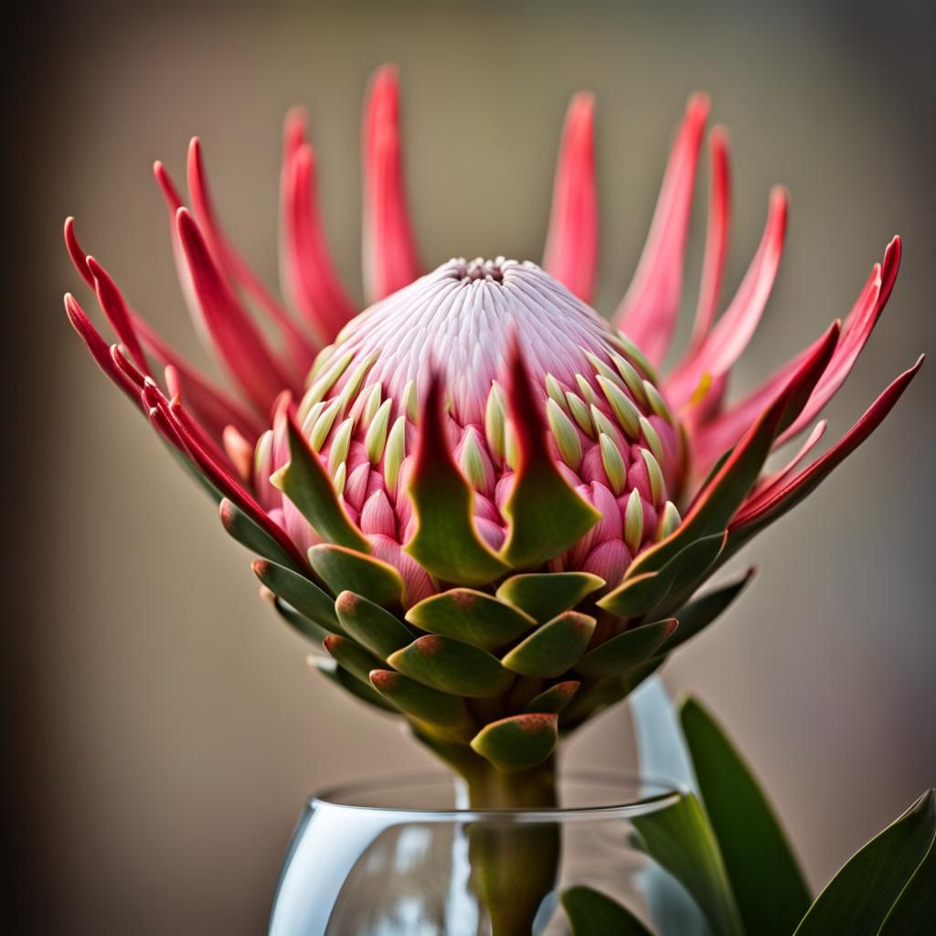 Protea flower::vase.