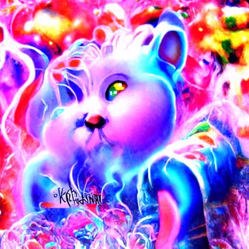 Trippy kitty 20 ethereal fantasy hyperdetailed mist Thomas K...