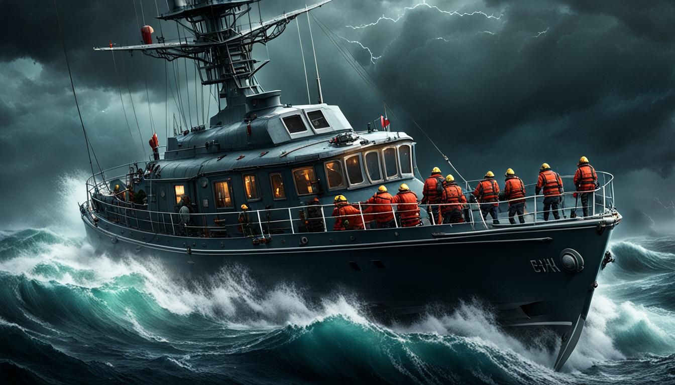 lifeboat out in stormy weather