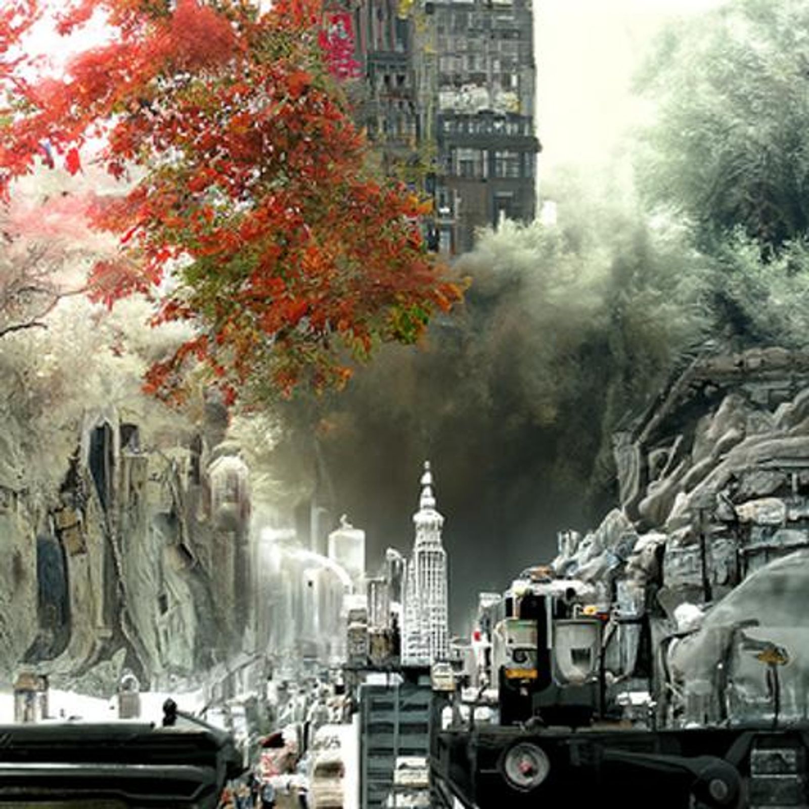 New York being drained of color and life AI Generated Artwork
