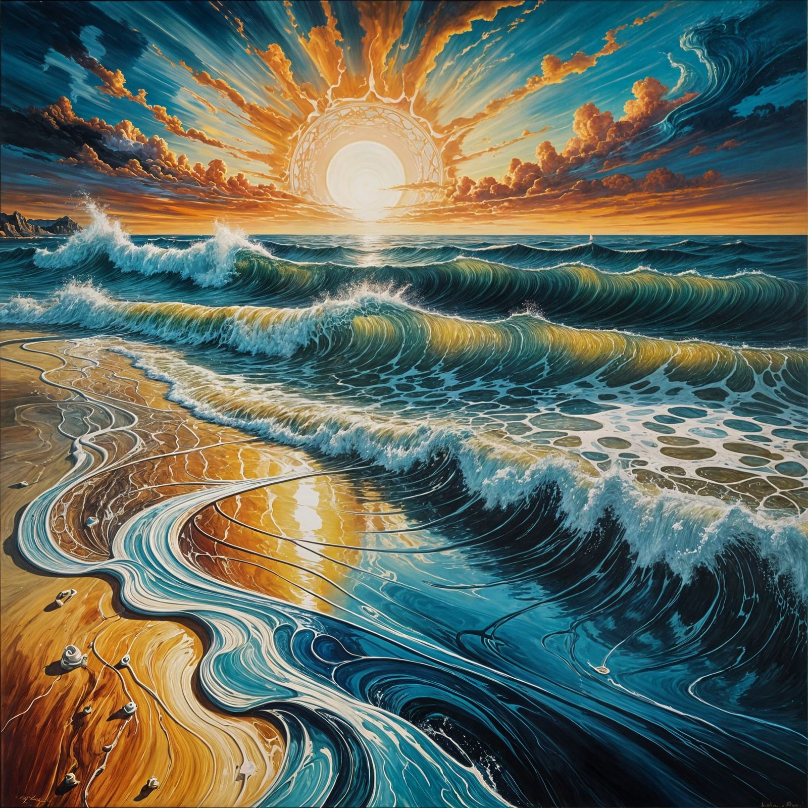 Waves lapping at the shore  by @Greyman