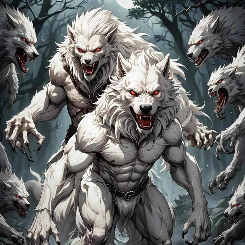 A albino werewolf - AI Generated Artwork - NightCafe Creator