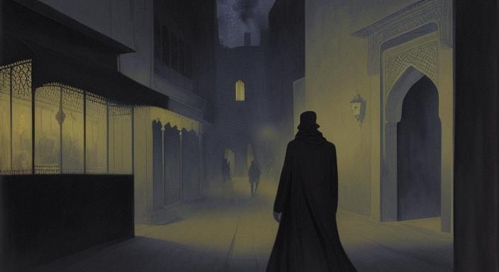 It's night in the big city, a mysterious man walks through t...
