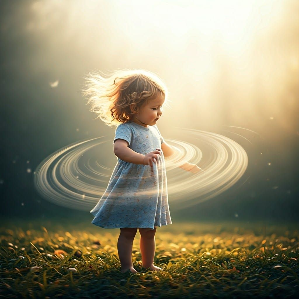 Whimsical Toddler Unleashes Joy in Dreamy Landscape