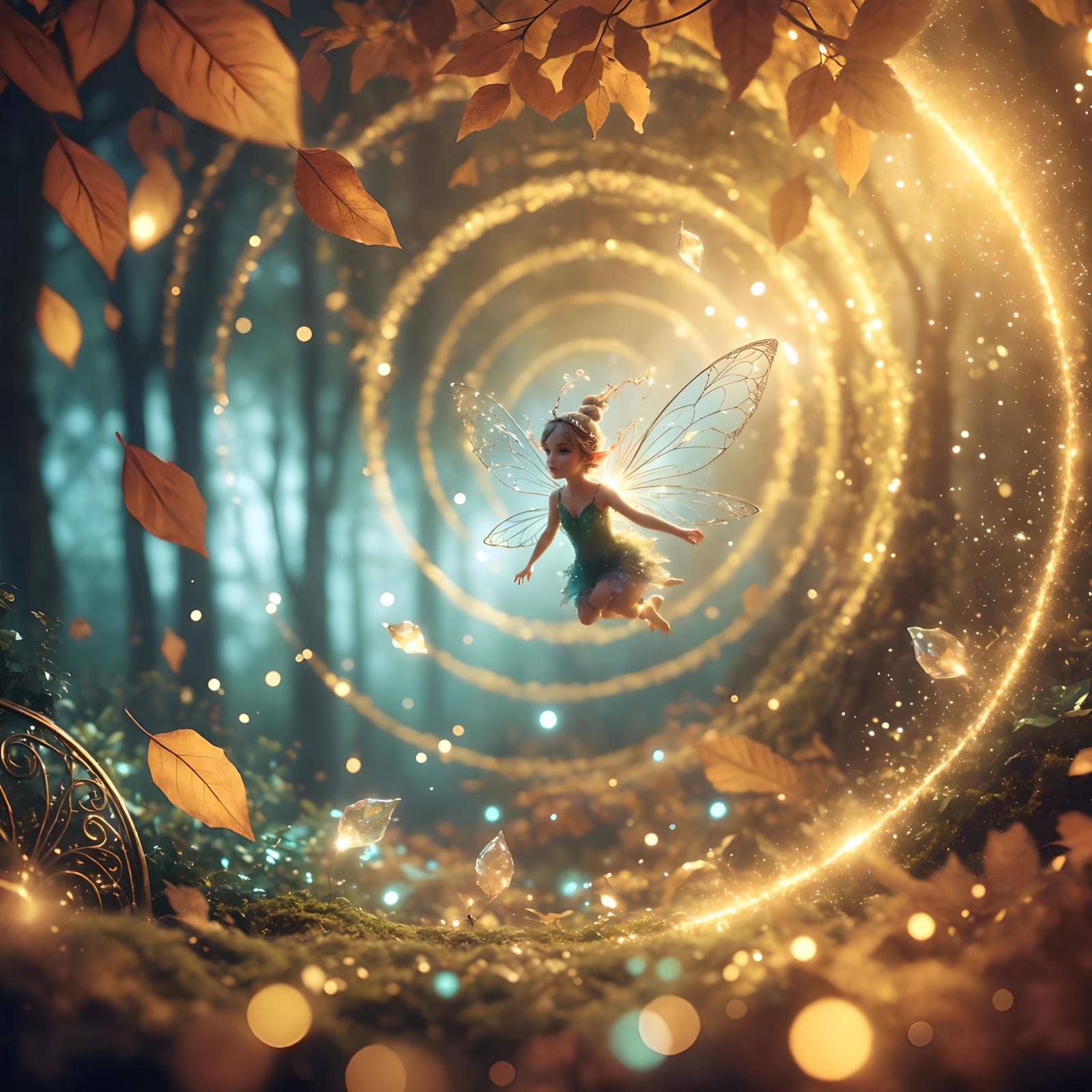 Pixie in magical forest