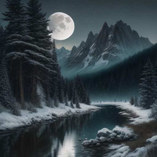 Realistic, Grizzly Bear, eagles , in the wild, trees, mounta...