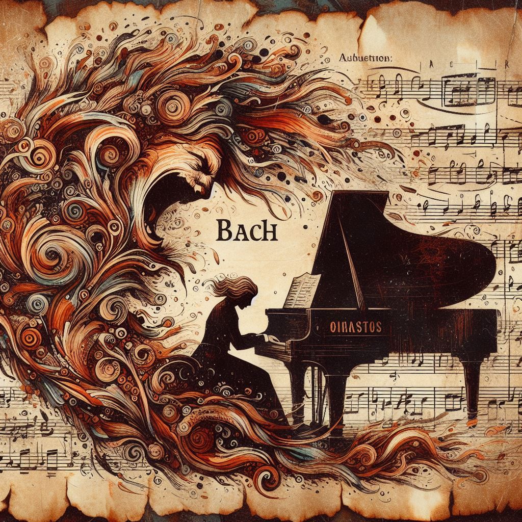 Bach playing piano like crazy