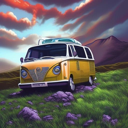 Camper van in the Highlands   by @Mairi Thompson