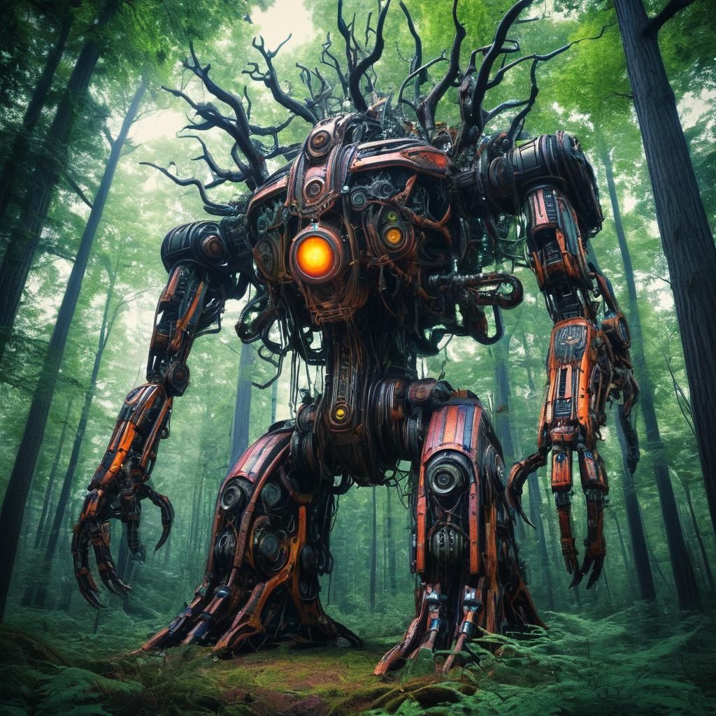 Biopunk Robot Tree in Elemental Forest