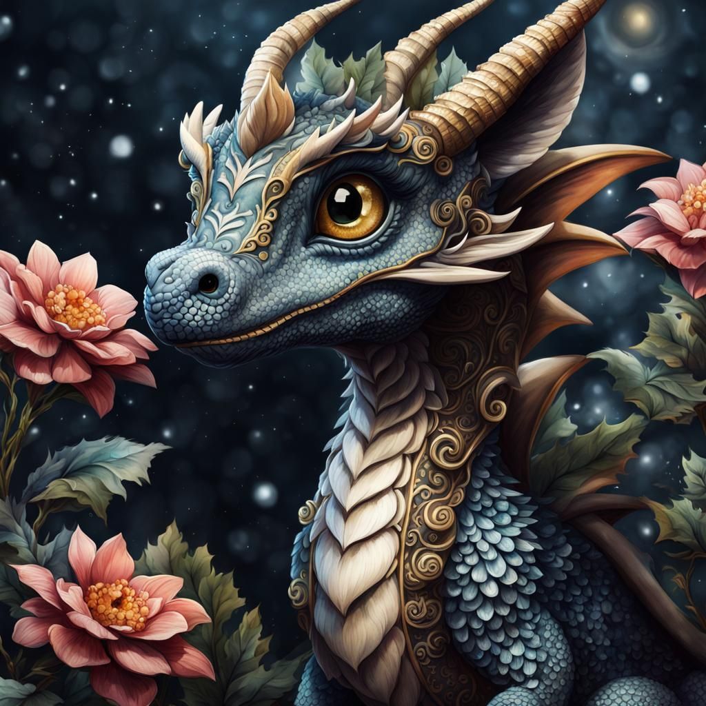 A Cute Dragon  by @Plix