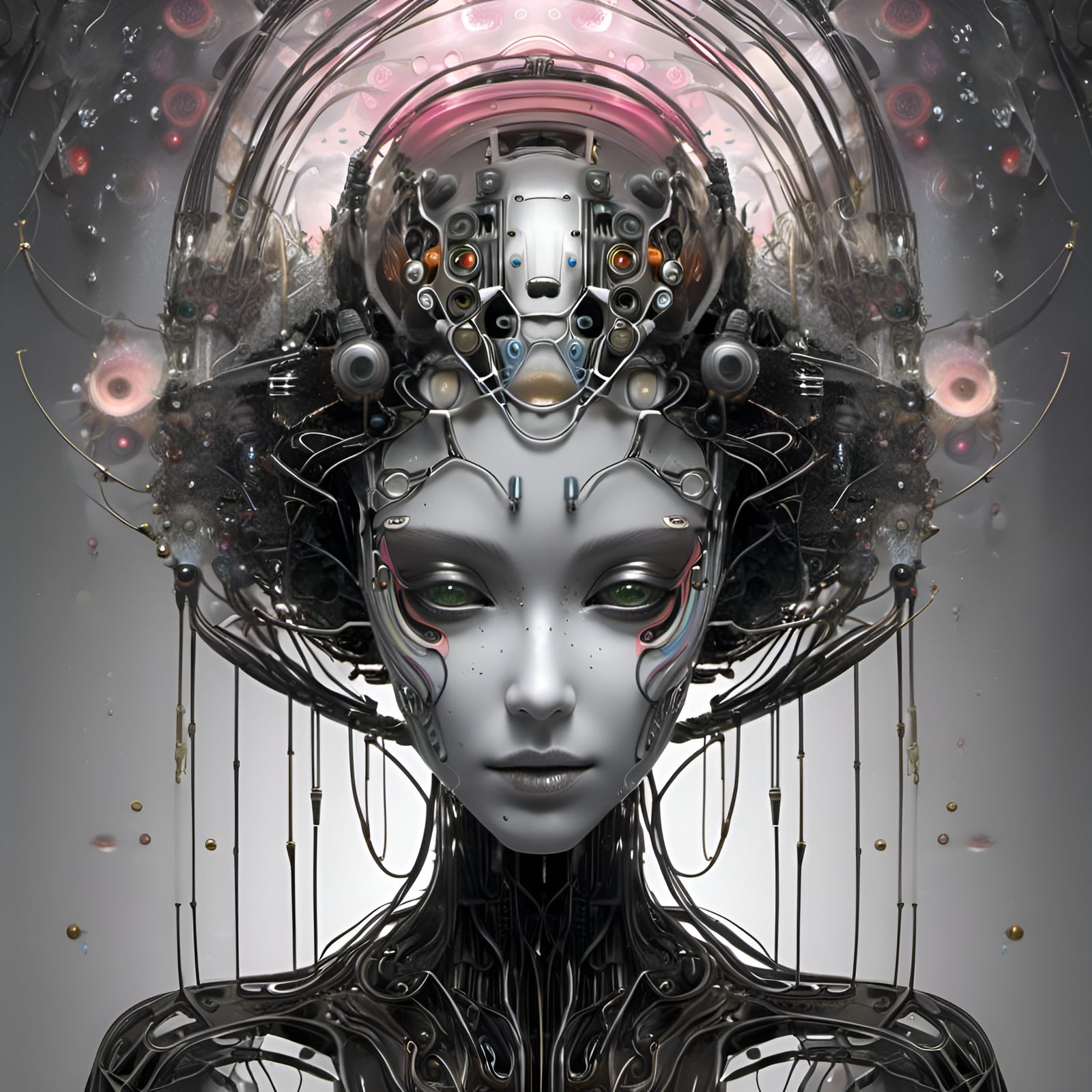 a cybernetic gray alien - AI Generated Artwork - NightCafe Creator