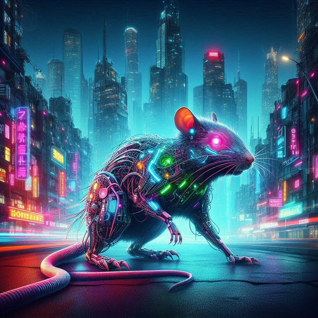 Rat cyberpunk  by @Delikate
