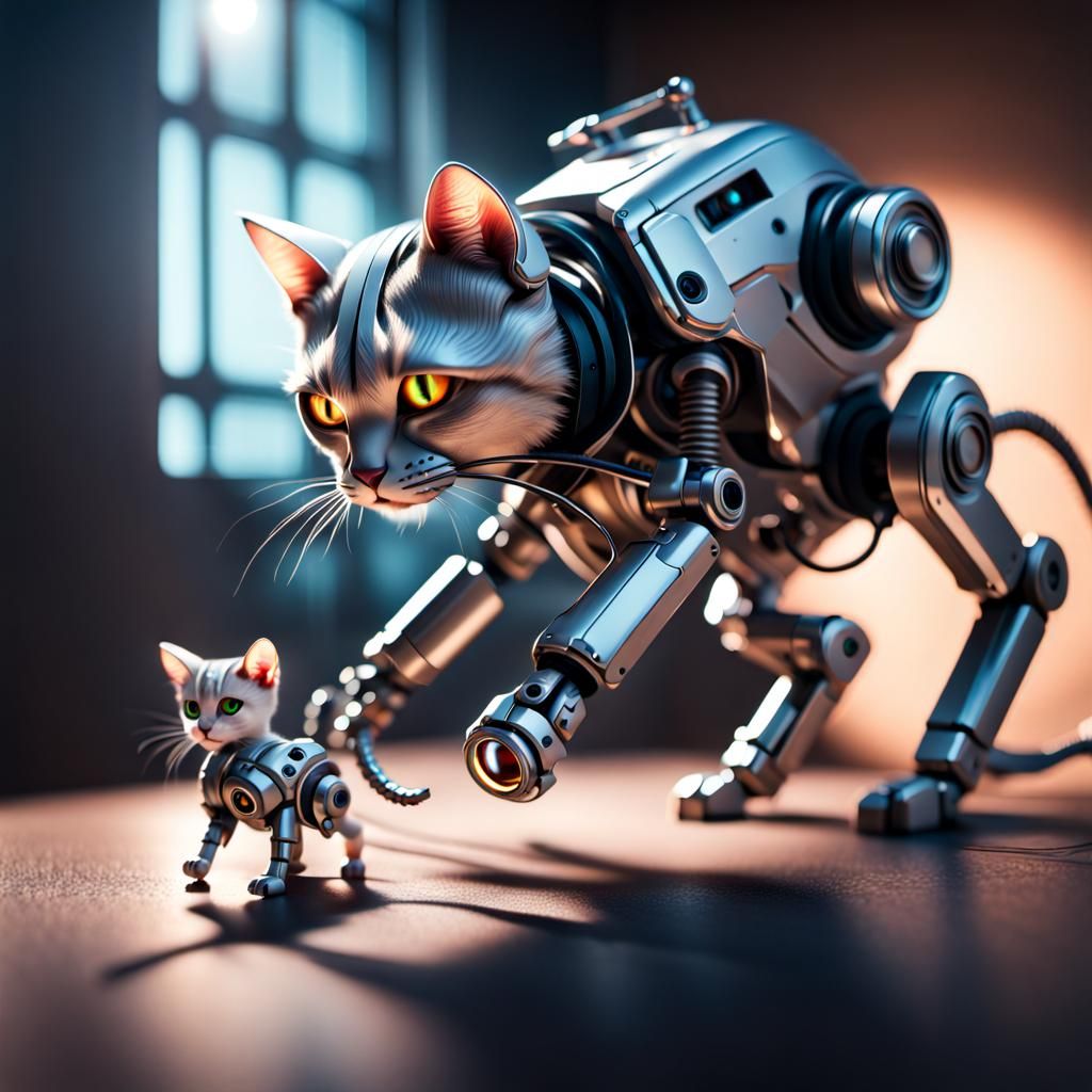 Robo cats - AI Generated Artwork - NightCafe Creator