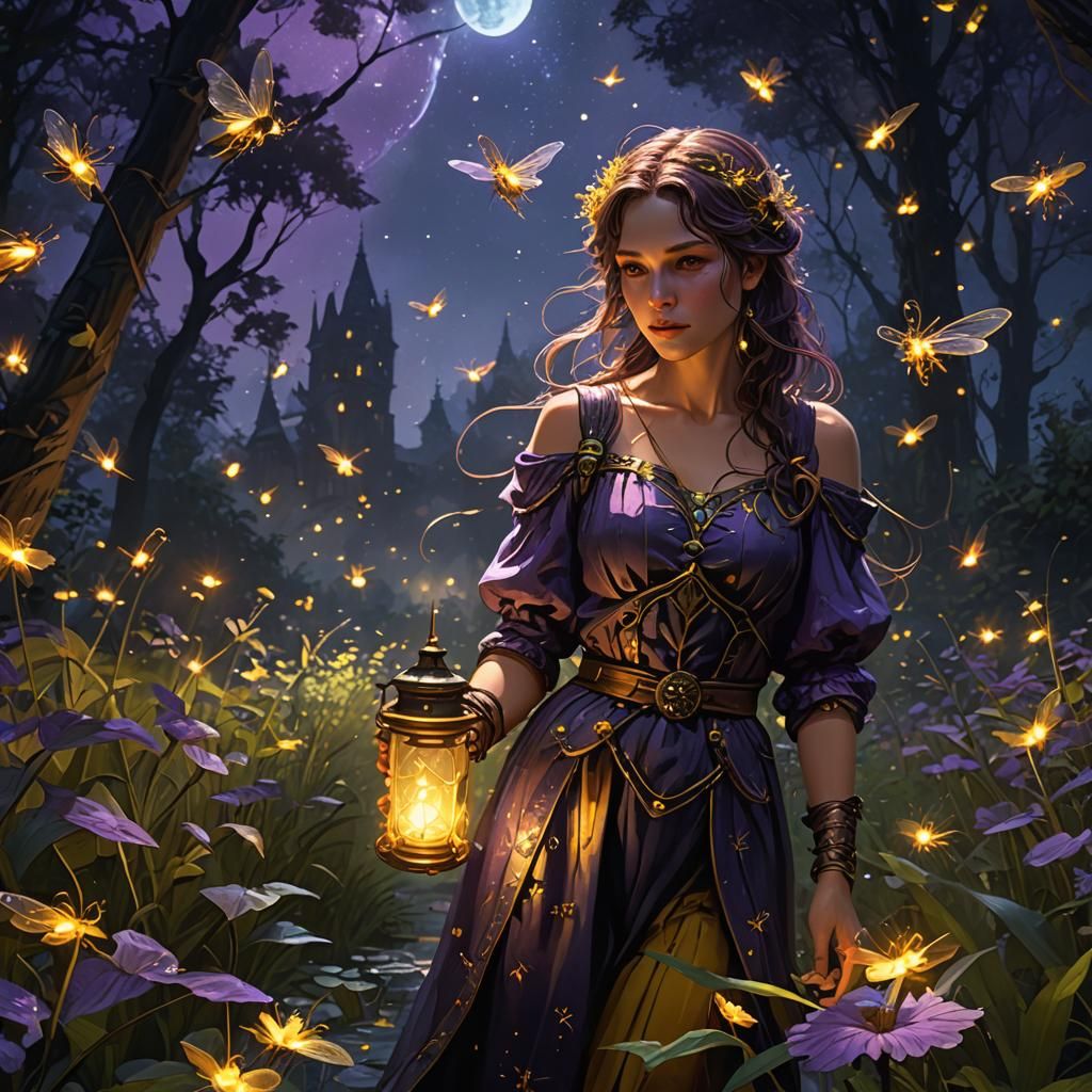Fireflies in the Summer Night a masterpiece, 8k resolution, dark fantasy concept art, by Greg Rutkowski, ...  by @Wim
