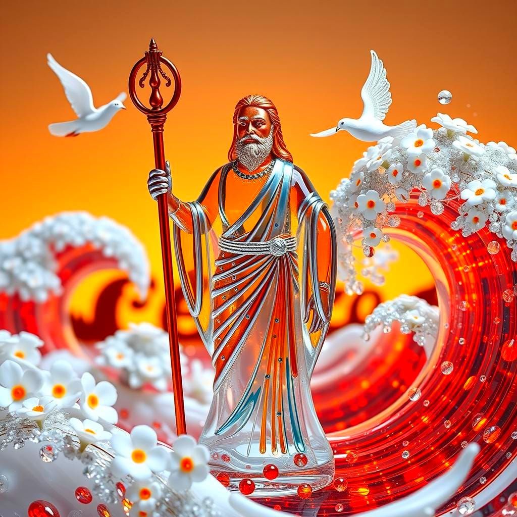 The sea split, and the wind made the ground dry AI Generated Artwork