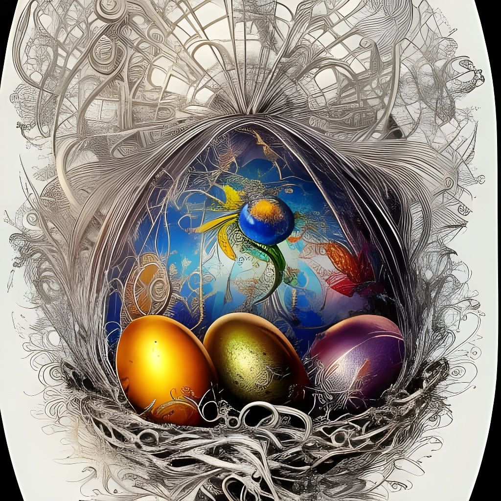 Easter_eggs in a basket!... - AI Generated Artwork - NightCafe Creator