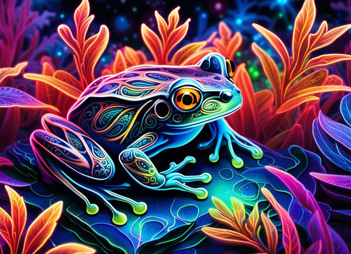 Psychedelic jungle frog - AI Generated Artwork - NightCafe Creator