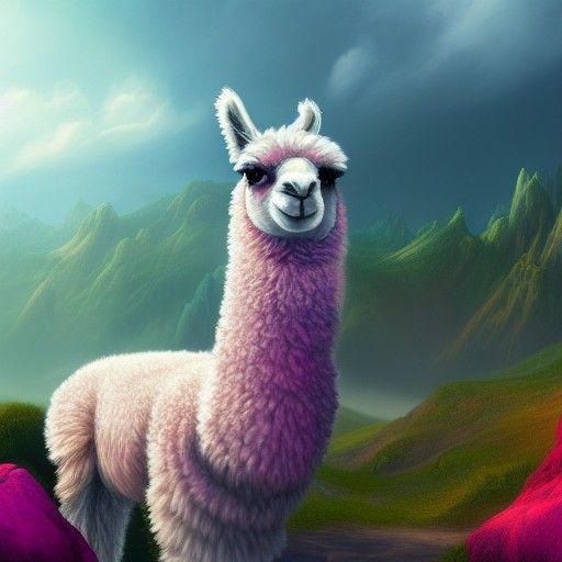 Llama with Pink Highlights