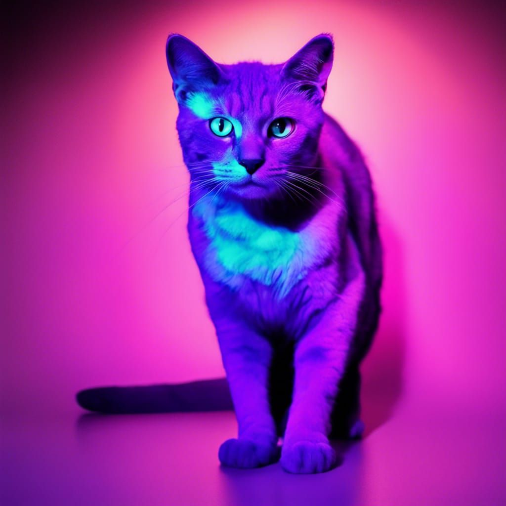 Black Light Kitties - AI Generated Artwork - NightCafe Creator