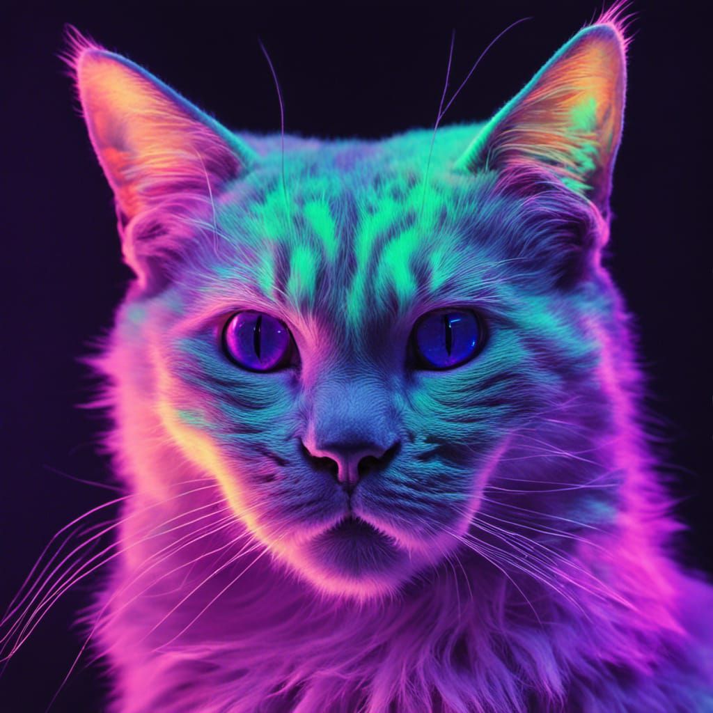 Black Light Kitties - AI Generated Artwork - NightCafe Creator