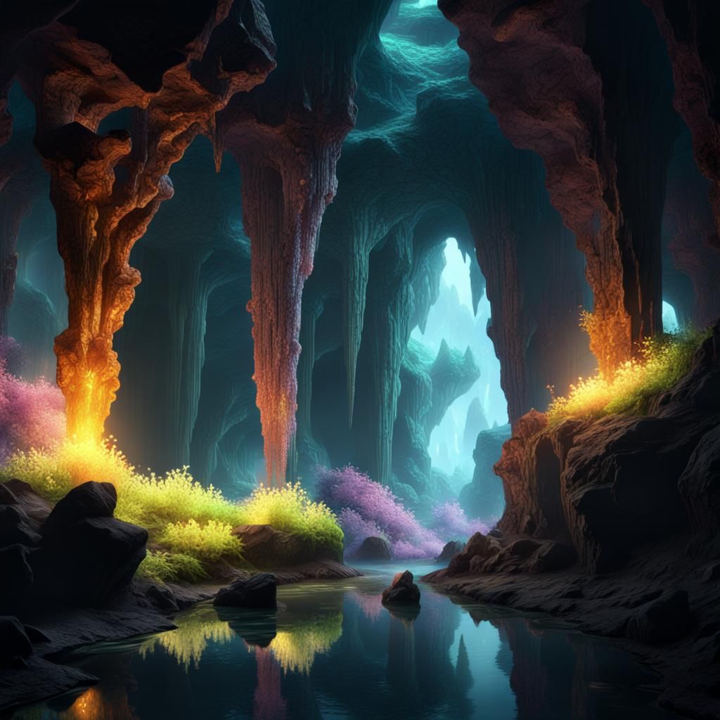 Beautiful Cave - AI Generated Artwork - NightCafe Creator