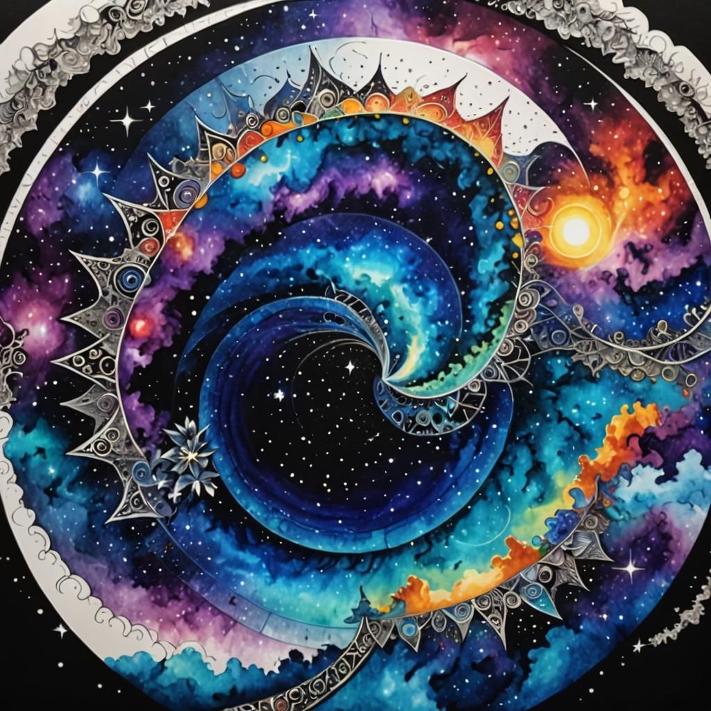 Spectrum Cosmic Serenade mandala doodle zentangle polychroma...