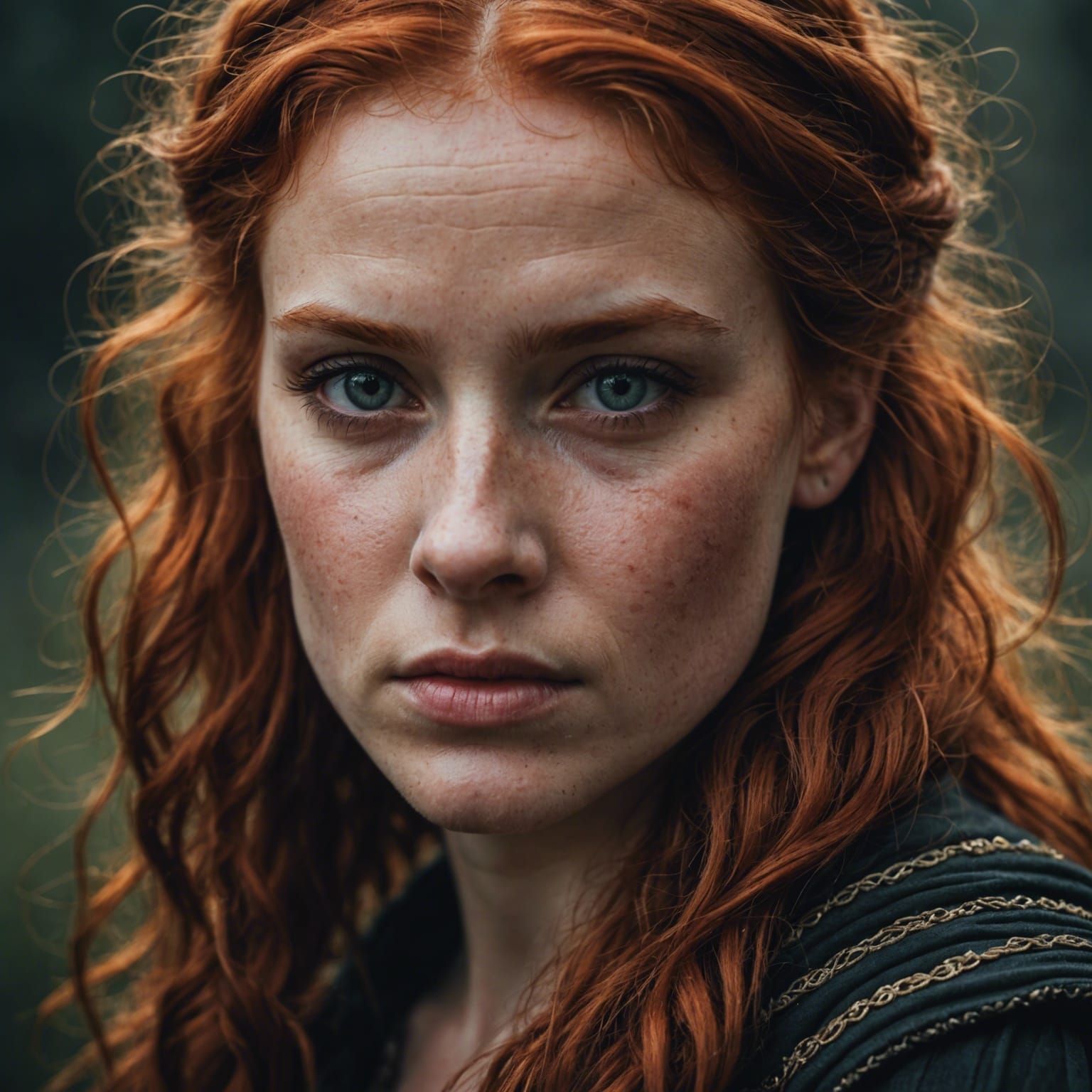 Red-Haired Princess Bride Portrait