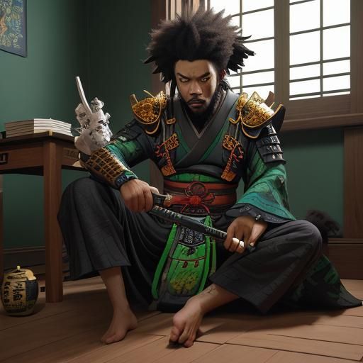 The resting afro Samurai