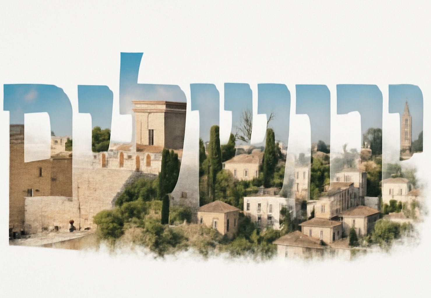 Jerusalem Double Exposure Featuring Holy Landmarks