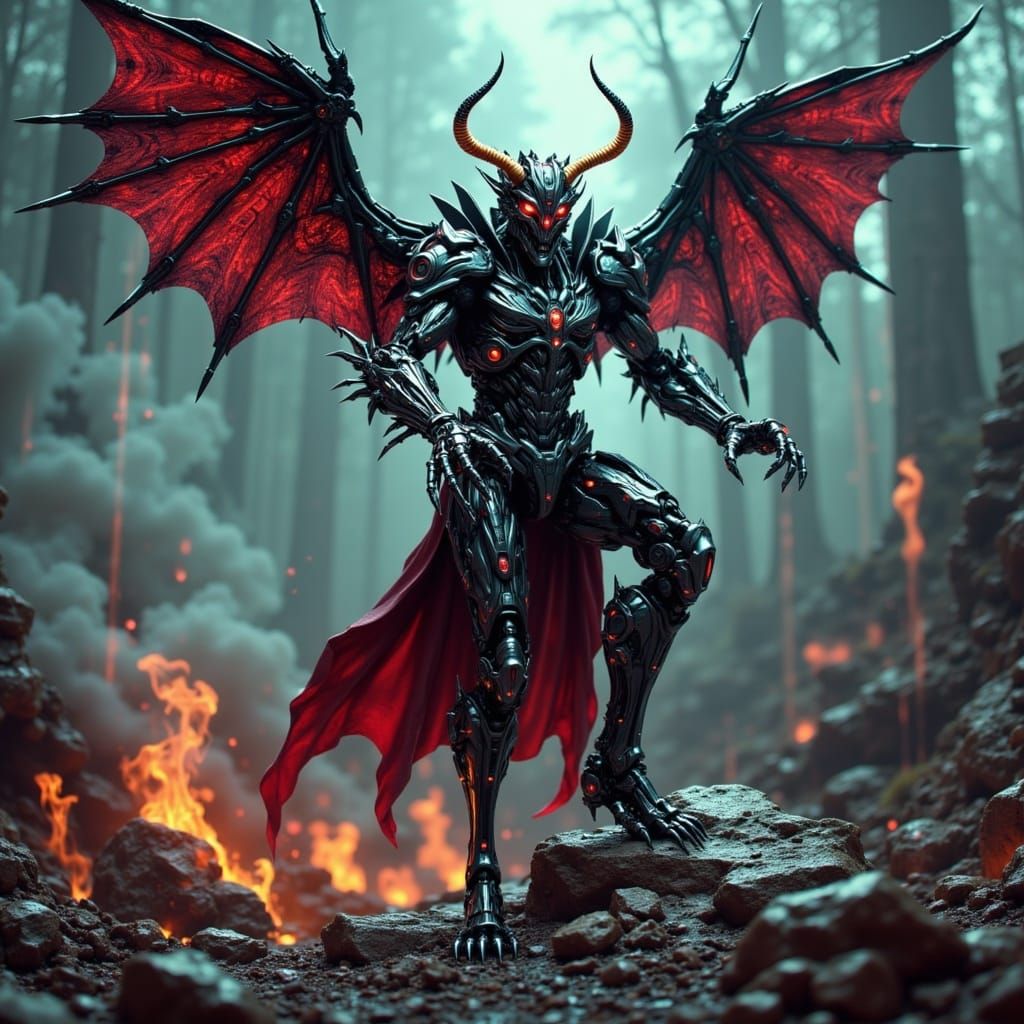<lora:Alexoa1 Cyberwear:1.0> demon robot